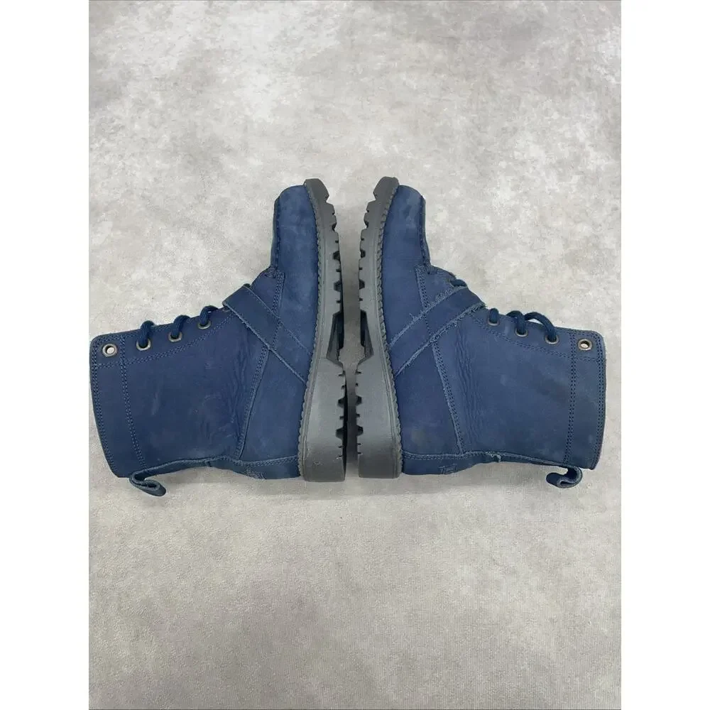 Polo Ralph Lauren Boys Size 2.5 Navy Leather Polo Mallet Bear Ranger Hi II